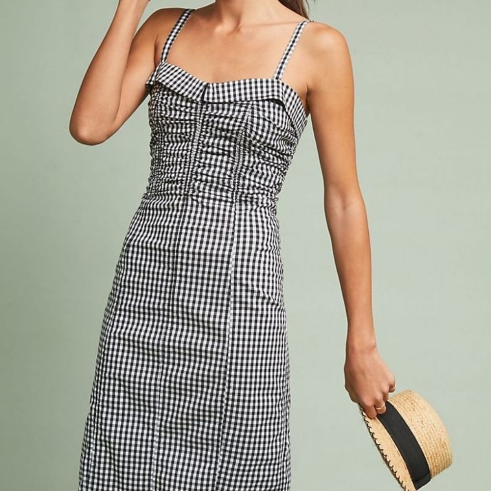 Anthropologie black/white gingham dress
